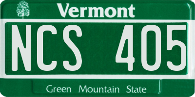 VT license plate NCS405