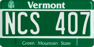 VT license plate NCS407
