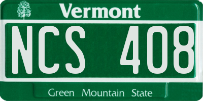 VT license plate NCS408
