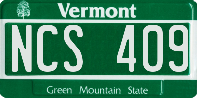 VT license plate NCS409