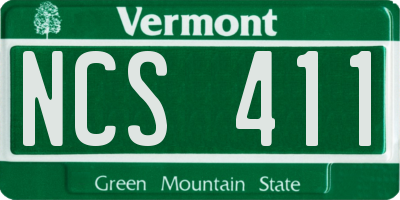 VT license plate NCS411