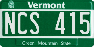 VT license plate NCS415
