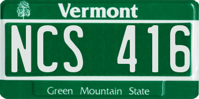 VT license plate NCS416