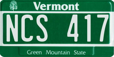 VT license plate NCS417