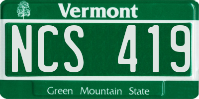 VT license plate NCS419