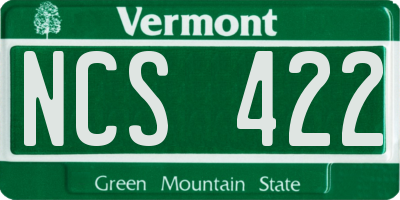 VT license plate NCS422