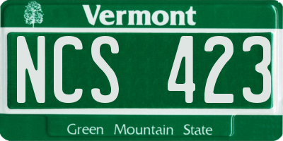 VT license plate NCS423