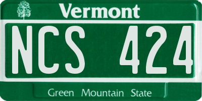 VT license plate NCS424