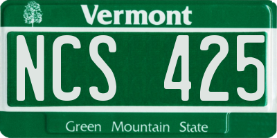 VT license plate NCS425