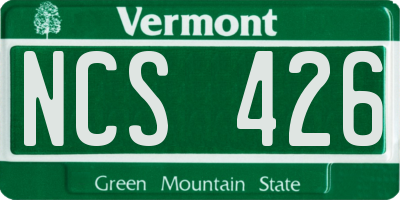 VT license plate NCS426