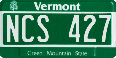 VT license plate NCS427