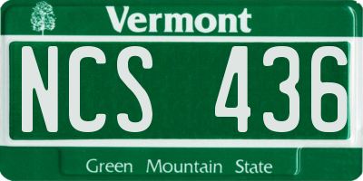 VT license plate NCS436