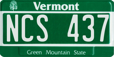 VT license plate NCS437