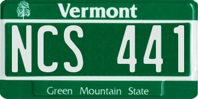 VT license plate NCS441