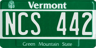 VT license plate NCS442