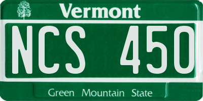 VT license plate NCS450