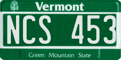 VT license plate NCS453