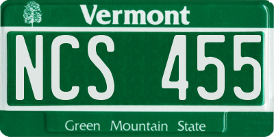 VT license plate NCS455
