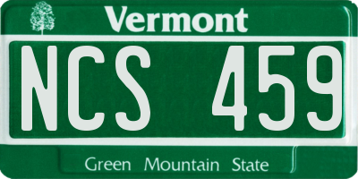 VT license plate NCS459