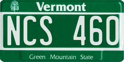 VT license plate NCS460
