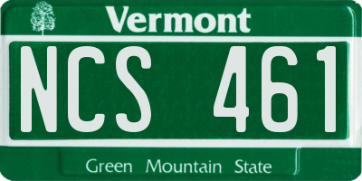 VT license plate NCS461