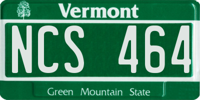 VT license plate NCS464