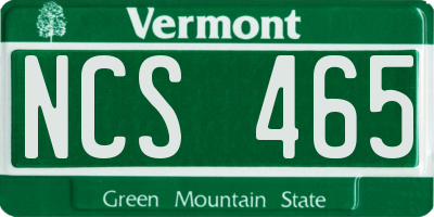 VT license plate NCS465