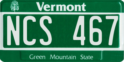 VT license plate NCS467