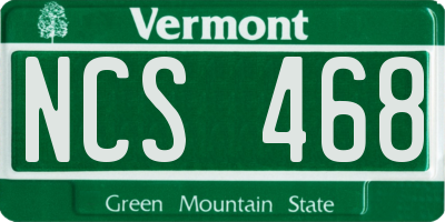 VT license plate NCS468