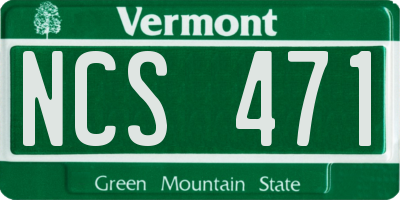 VT license plate NCS471