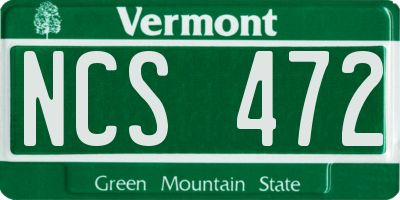 VT license plate NCS472