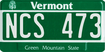 VT license plate NCS473
