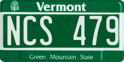 VT license plate NCS479