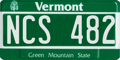 VT license plate NCS482
