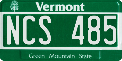 VT license plate NCS485