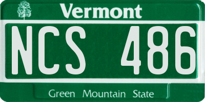 VT license plate NCS486
