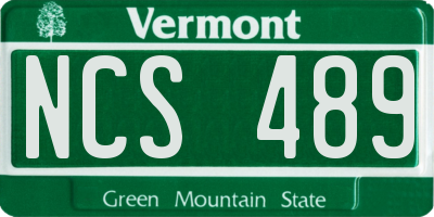 VT license plate NCS489