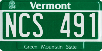 VT license plate NCS491