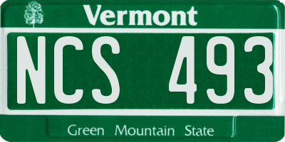 VT license plate NCS493