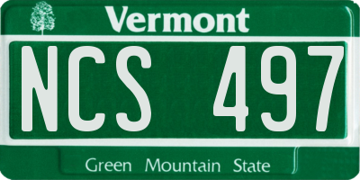 VT license plate NCS497