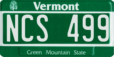 VT license plate NCS499