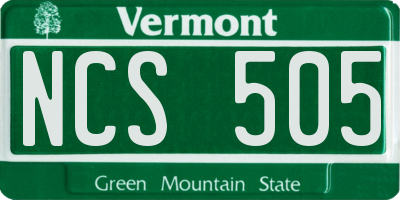 VT license plate NCS505
