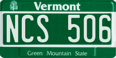 VT license plate NCS506