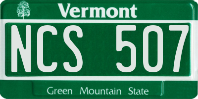 VT license plate NCS507