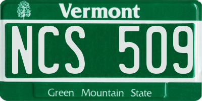 VT license plate NCS509