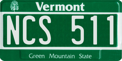 VT license plate NCS511