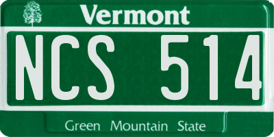 VT license plate NCS514