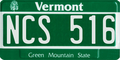 VT license plate NCS516