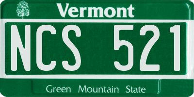 VT license plate NCS521
