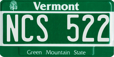 VT license plate NCS522